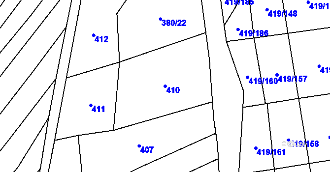 Parcela st. 410 v KÚ Štítná nad Vláří, Katastrální mapa