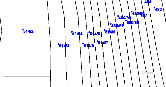 Parcela st. 514/5 v KÚ Štítná nad Vláří, Katastrální mapa
