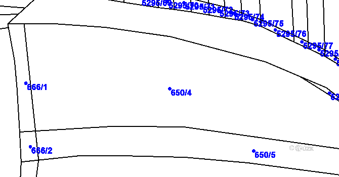 Parcela st. 650/4 v KÚ Štítná nad Vláří, Katastrální mapa