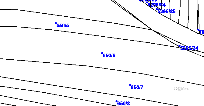 Parcela st. 650/6 v KÚ Štítná nad Vláří, Katastrální mapa