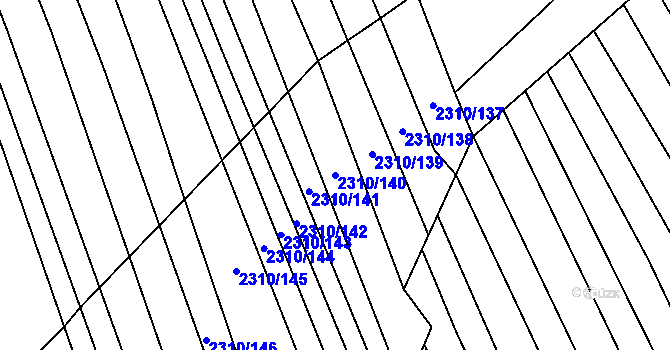 Parcela st. 2310/140 v KÚ Štítná nad Vláří, Katastrální mapa