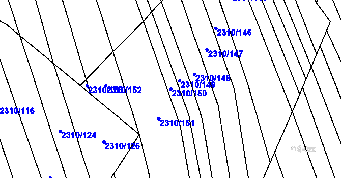 Parcela st. 2310/150 v KÚ Štítná nad Vláří, Katastrální mapa