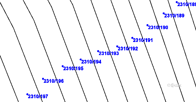 Parcela st. 2310/193 v KÚ Štítná nad Vláří, Katastrální mapa