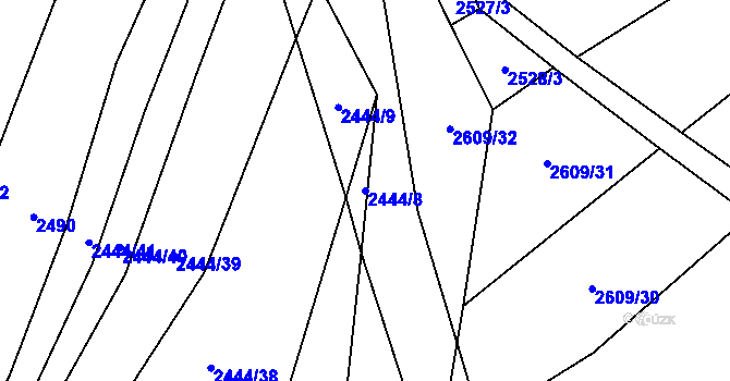 Parcela st. 2444/8 v KÚ Štítná nad Vláří, Katastrální mapa