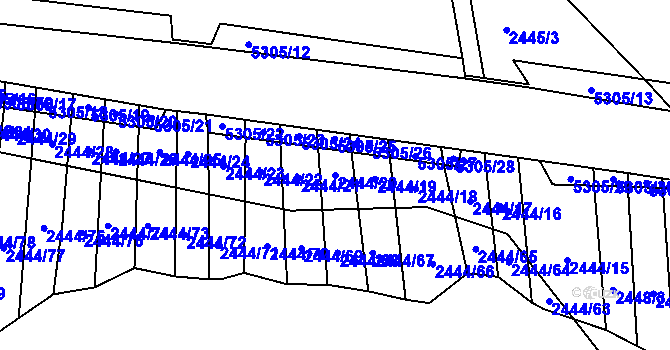 Parcela st. 2444/20 v KÚ Štítná nad Vláří, Katastrální mapa