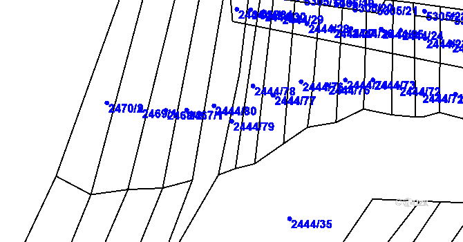 Parcela st. 2444/79 v KÚ Štítná nad Vláří, Katastrální mapa