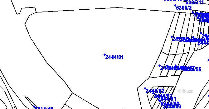 Parcela st. 2444/81 v KÚ Štítná nad Vláří, Katastrální mapa