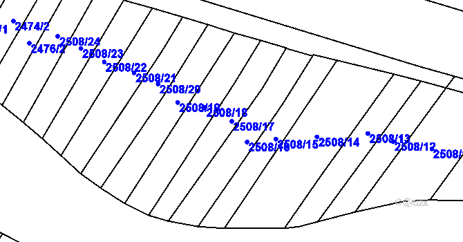 Parcela st. 2508/17 v KÚ Štítná nad Vláří, Katastrální mapa