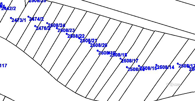 Parcela st. 2508/19 v KÚ Štítná nad Vláří, Katastrální mapa