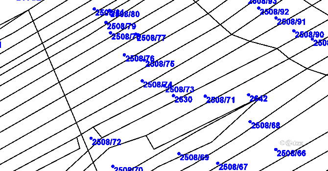 Parcela st. 2508/73 v KÚ Štítná nad Vláří, Katastrální mapa