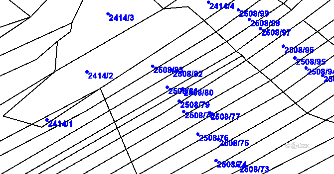 Parcela st. 2508/81 v KÚ Štítná nad Vláří, Katastrální mapa
