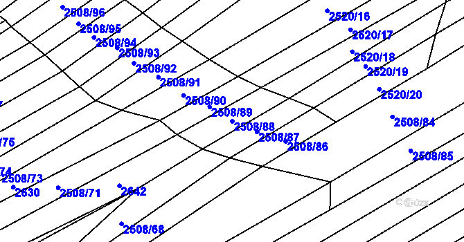 Parcela st. 2508/88 v KÚ Štítná nad Vláří, Katastrální mapa