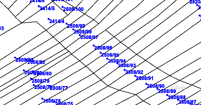 Parcela st. 2508/95 v KÚ Štítná nad Vláří, Katastrální mapa