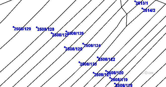 Parcela st. 2508/124 v KÚ Štítná nad Vláří, Katastrální mapa