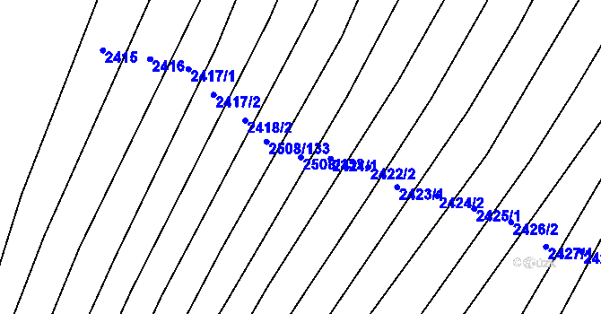 Parcela st. 2508/132 v KÚ Štítná nad Vláří, Katastrální mapa