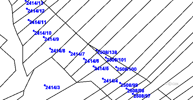 Parcela st. 2508/138 v KÚ Štítná nad Vláří, Katastrální mapa