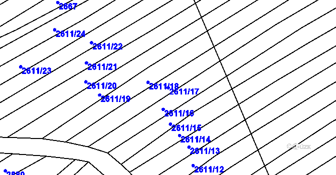 Parcela st. 2611/17 v KÚ Štítná nad Vláří, Katastrální mapa