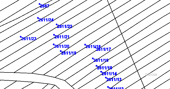Parcela st. 2611/18 v KÚ Štítná nad Vláří, Katastrální mapa