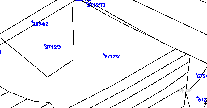 Parcela st. 2712/2 v KÚ Štítná nad Vláří, Katastrální mapa