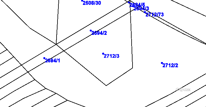 Parcela st. 2712/3 v KÚ Štítná nad Vláří, Katastrální mapa