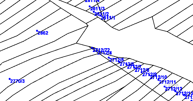 Parcela st. 2712/4 v KÚ Štítná nad Vláří, Katastrální mapa