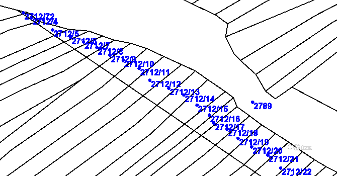 Parcela st. 2712/13 v KÚ Štítná nad Vláří, Katastrální mapa