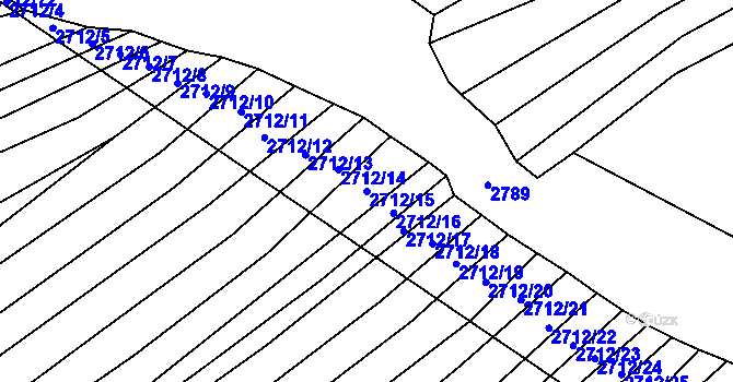 Parcela st. 2712/15 v KÚ Štítná nad Vláří, Katastrální mapa