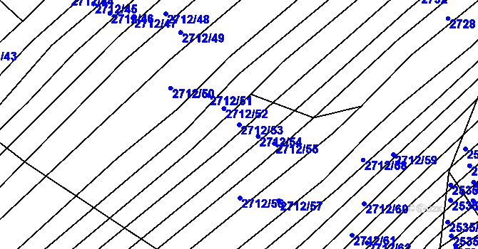 Parcela st. 2712/53 v KÚ Štítná nad Vláří, Katastrální mapa