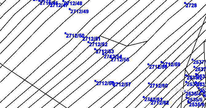 Parcela st. 2712/54 v KÚ Štítná nad Vláří, Katastrální mapa