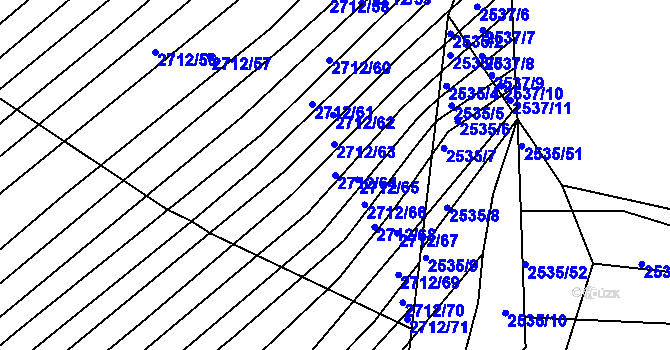 Parcela st. 2712/64 v KÚ Štítná nad Vláří, Katastrální mapa