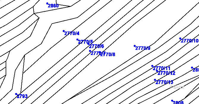 Parcela st. 2770/8 v KÚ Štítná nad Vláří, Katastrální mapa