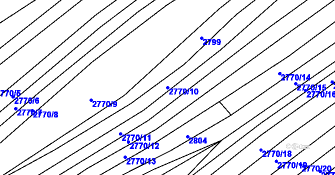 Parcela st. 2770/10 v KÚ Štítná nad Vláří, Katastrální mapa