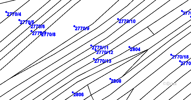 Parcela st. 2770/12 v KÚ Štítná nad Vláří, Katastrální mapa