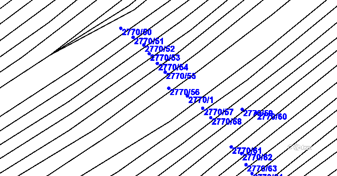 Parcela st. 2770/56 v KÚ Štítná nad Vláří, Katastrální mapa