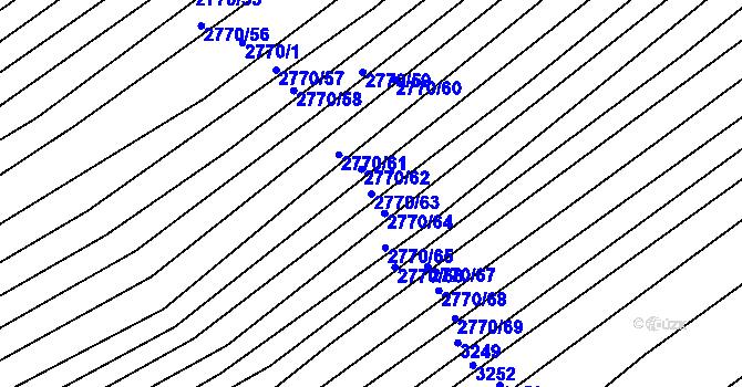 Parcela st. 2770/63 v KÚ Štítná nad Vláří, Katastrální mapa