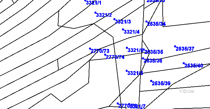 Parcela st. 2770/74 v KÚ Štítná nad Vláří, Katastrální mapa