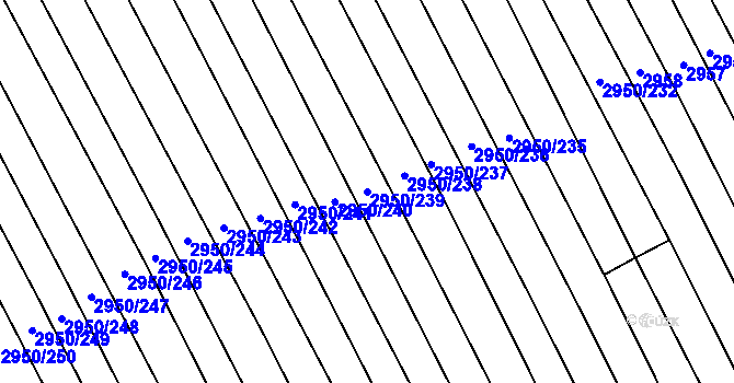 Parcela st. 2950/239 v KÚ Štítná nad Vláří, Katastrální mapa
