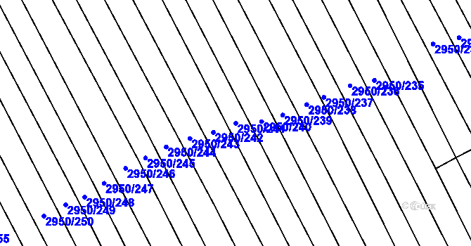 Parcela st. 2950/241 v KÚ Štítná nad Vláří, Katastrální mapa