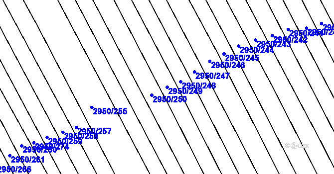Parcela st. 2950/249 v KÚ Štítná nad Vláří, Katastrální mapa