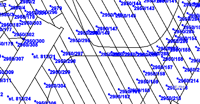 Parcela st. 2950/292 v KÚ Štítná nad Vláří, Katastrální mapa