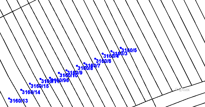Parcela st. 3160/4 v KÚ Štítná nad Vláří, Katastrální mapa