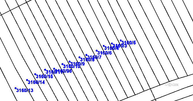 Parcela st. 3160/6 v KÚ Štítná nad Vláří, Katastrální mapa