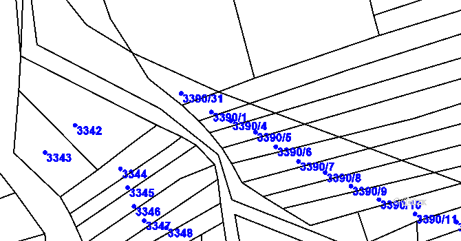 Parcela st. 3390/4 v KÚ Štítná nad Vláří, Katastrální mapa