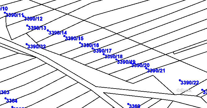 Parcela st. 3390/18 v KÚ Štítná nad Vláří, Katastrální mapa
