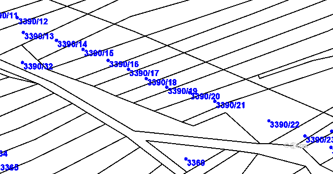 Parcela st. 3390/19 v KÚ Štítná nad Vláří, Katastrální mapa