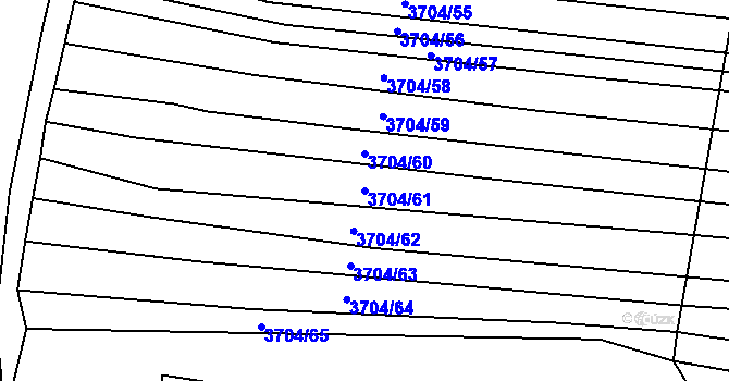 Parcela st. 3704/61 v KÚ Štítná nad Vláří, Katastrální mapa