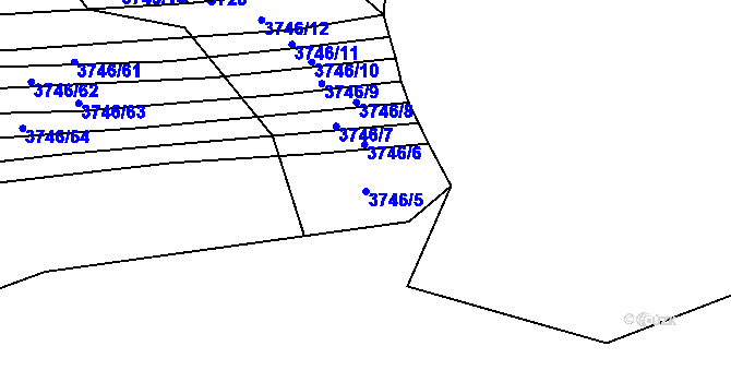Parcela st. 3746/5 v KÚ Štítná nad Vláří, Katastrální mapa