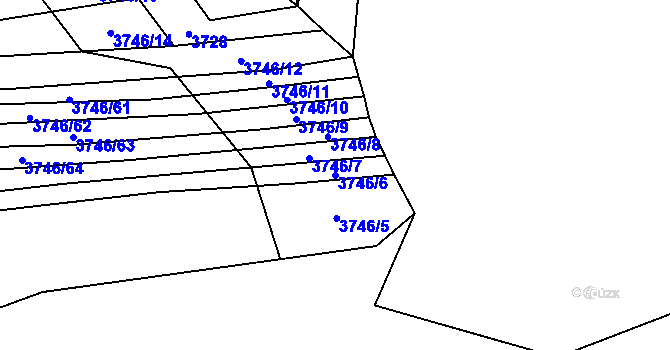 Parcela st. 3746/6 v KÚ Štítná nad Vláří, Katastrální mapa