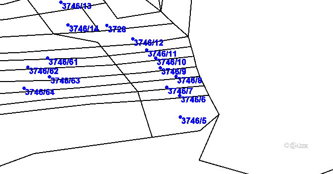 Parcela st. 3746/7 v KÚ Štítná nad Vláří, Katastrální mapa