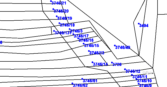 Parcela st. 3746/15 v KÚ Štítná nad Vláří, Katastrální mapa